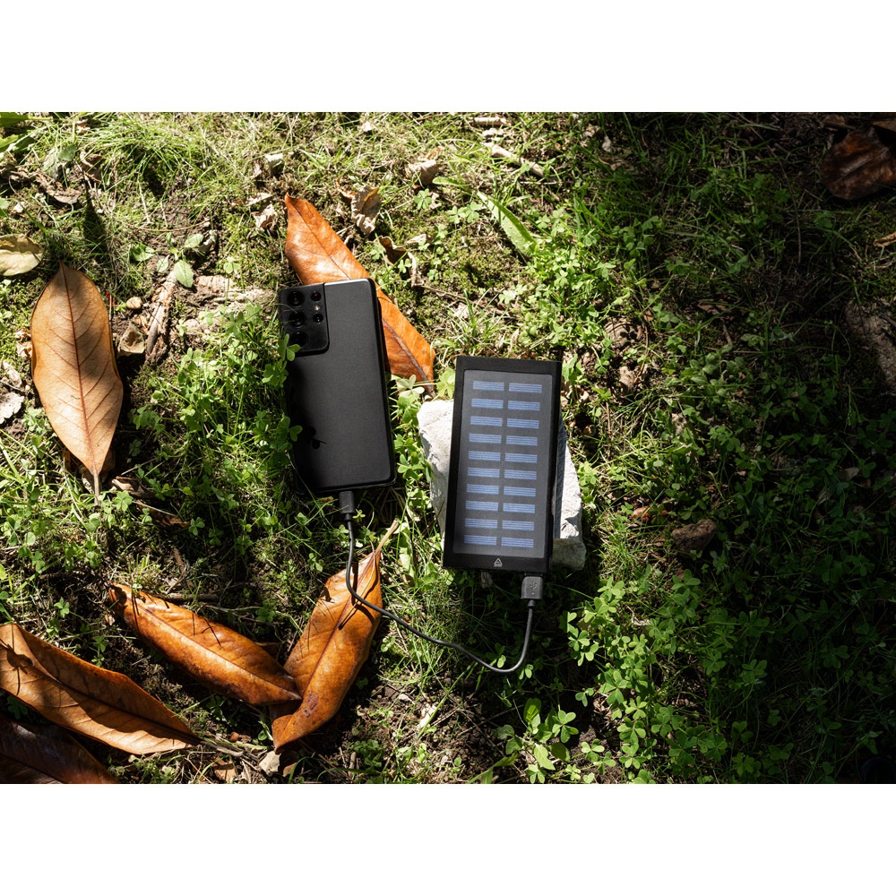 Batterie nomade de 8 000 mAh avec panneau solaire en aluminium 100 % recyclé