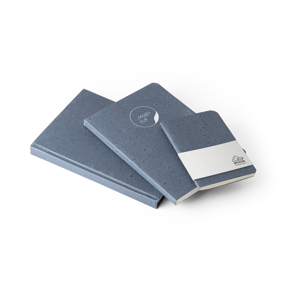Bloc-notes A5 avec couverture rigide fabriquée à partir de déchets de coques de café (65%)