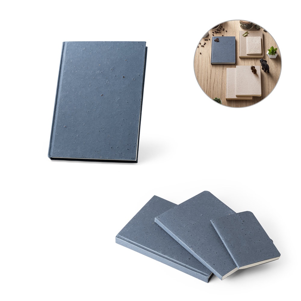 Bloc-notes A5 avec couverture rigide fabriquée à partir de déchets de coques de café (65%)