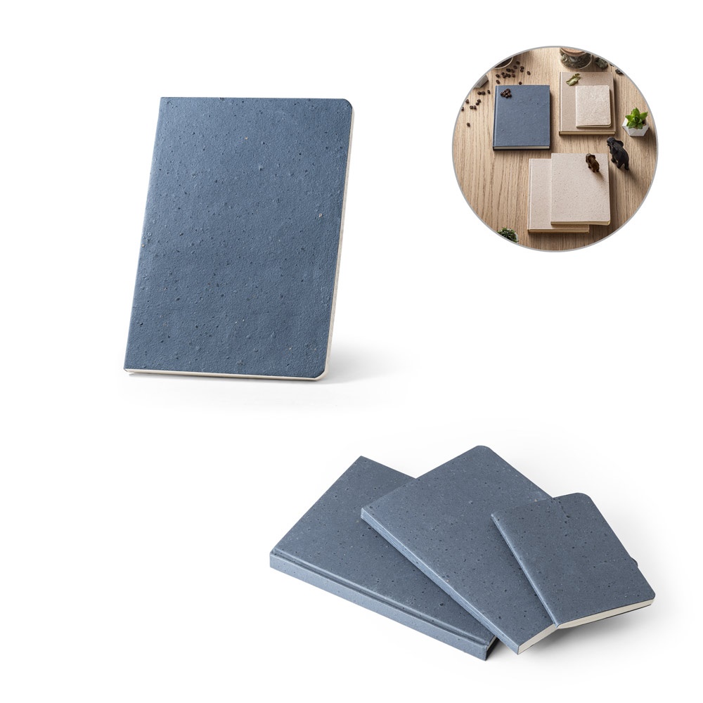 Bloc-notes A5 avec couverture semi-rigide fabriquée à partir de déchets de coques de café (65%)