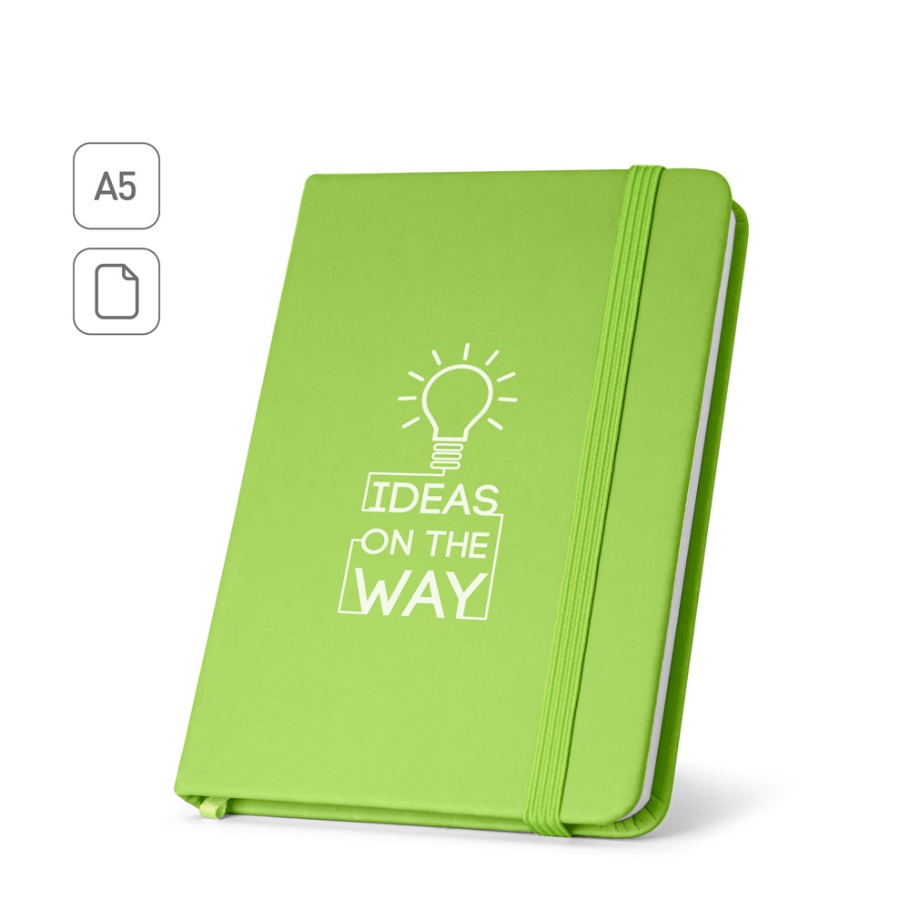 Bloc notes A5 en PU avec feuilles unies