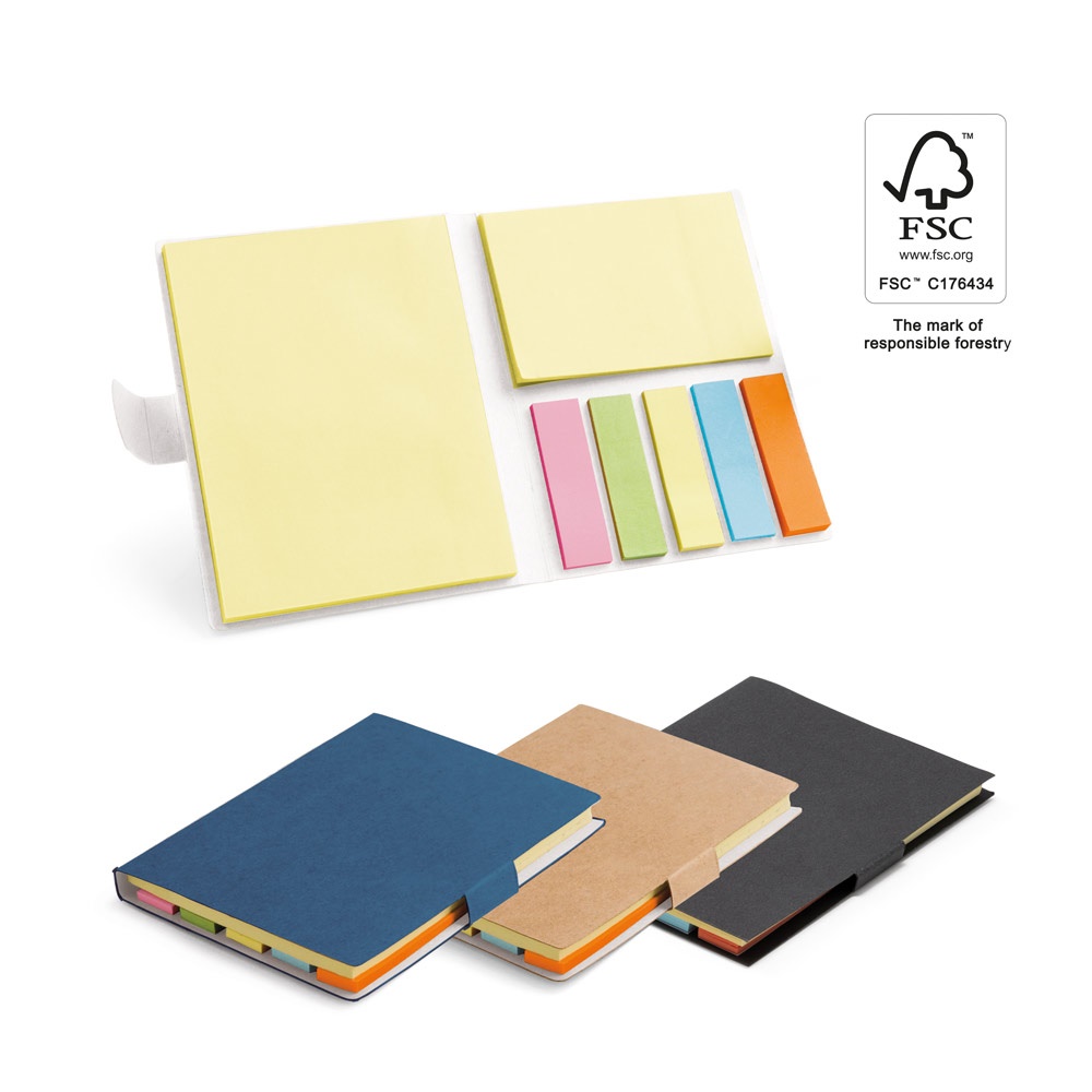 Bloc-notes de feuilles repositionnables avec 7 ensembles