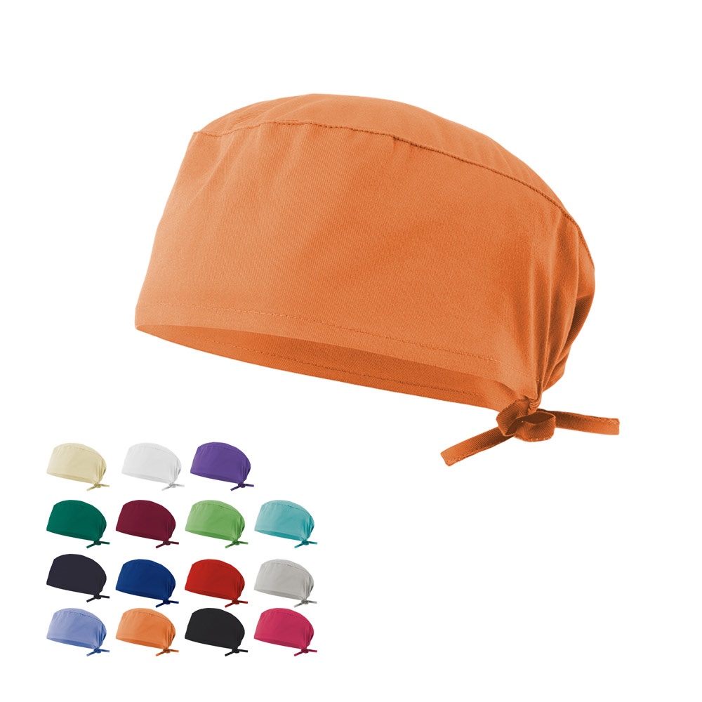 Bonnet sanitaire en sergé (190g/m²), en coton (35%) et polyester (65%)