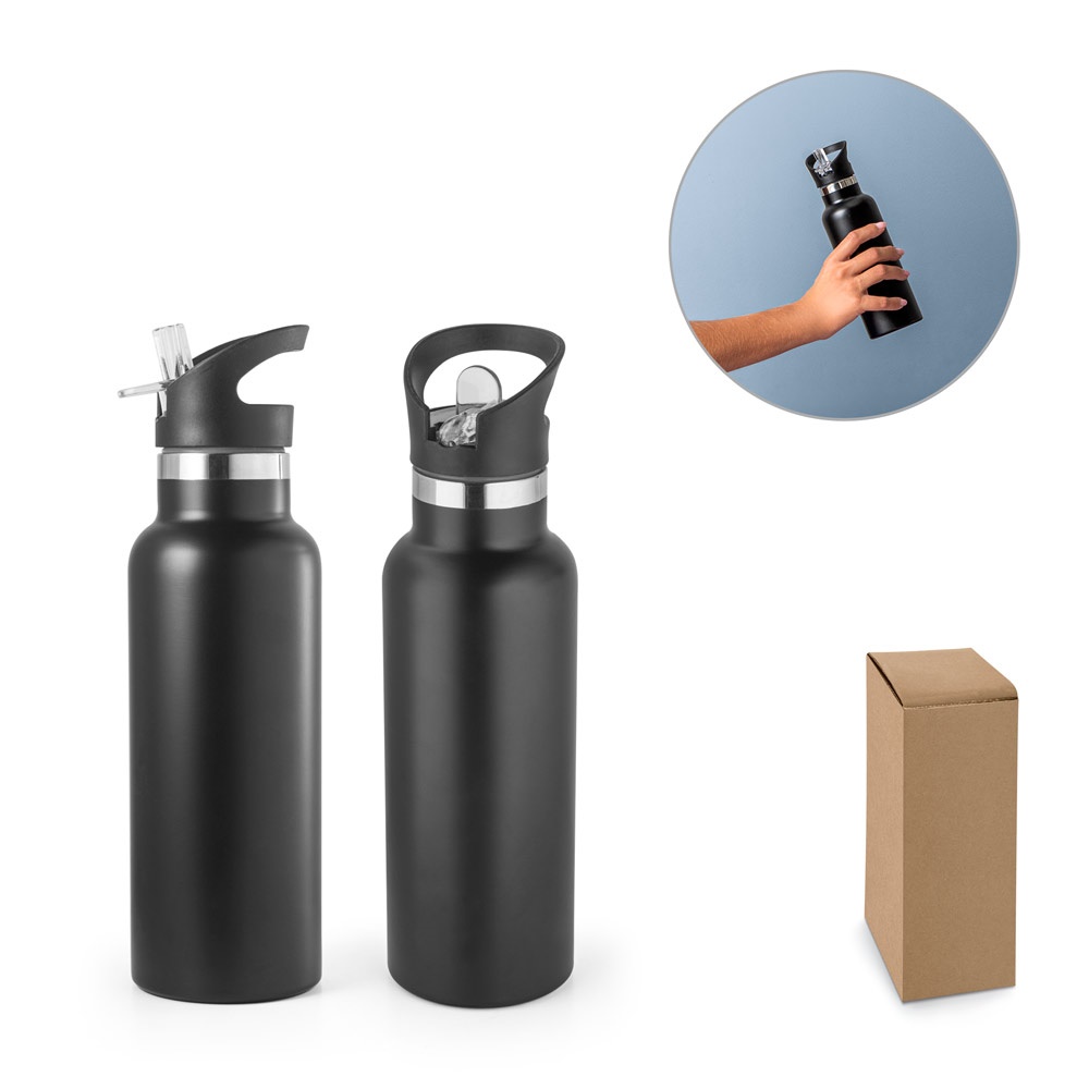 Bouteille 570mL en acier inox avec bouchon en PP