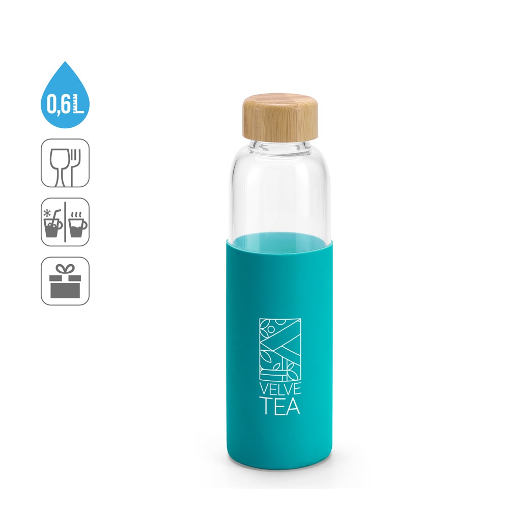 Bouteille 600mL en bambou et verre borosilicate