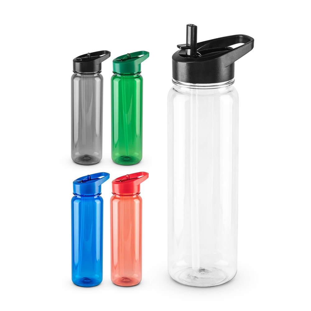 Bouteille de sport en PET recyclé (100% rPET), translucide, finition brillante 750 mL