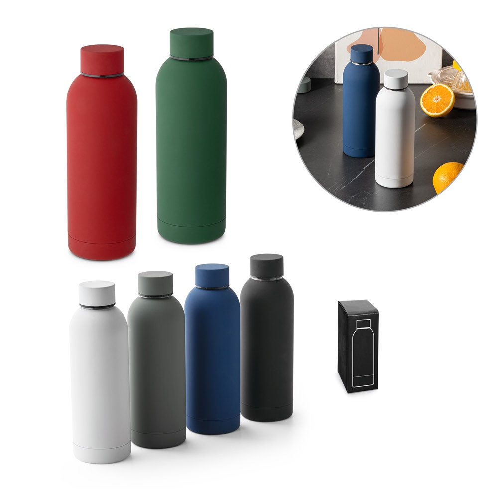 Bouteille en acier inoxydable (36% recyclée) avec double parois 550 mL