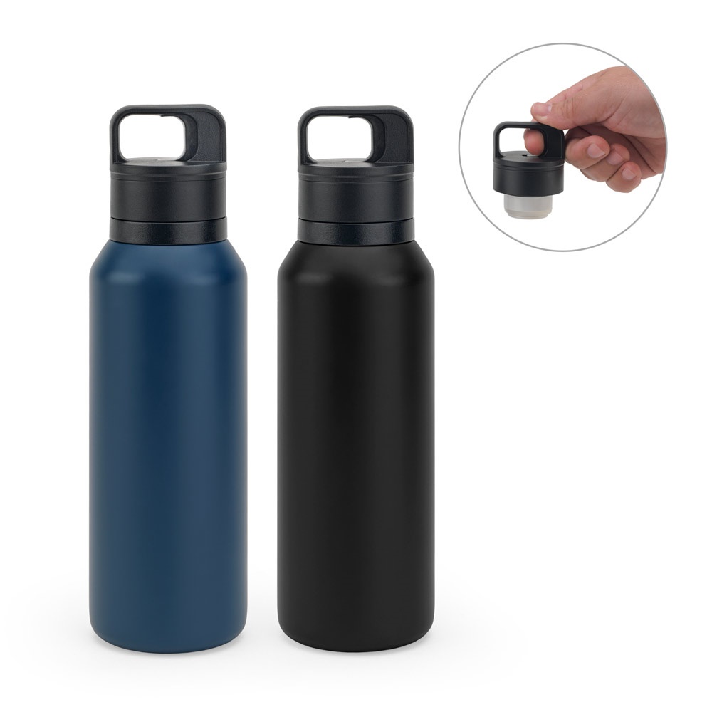 Bouteille en acier inoxydable (91% recyclé) avec double paroi isolée sous vide 590 mL