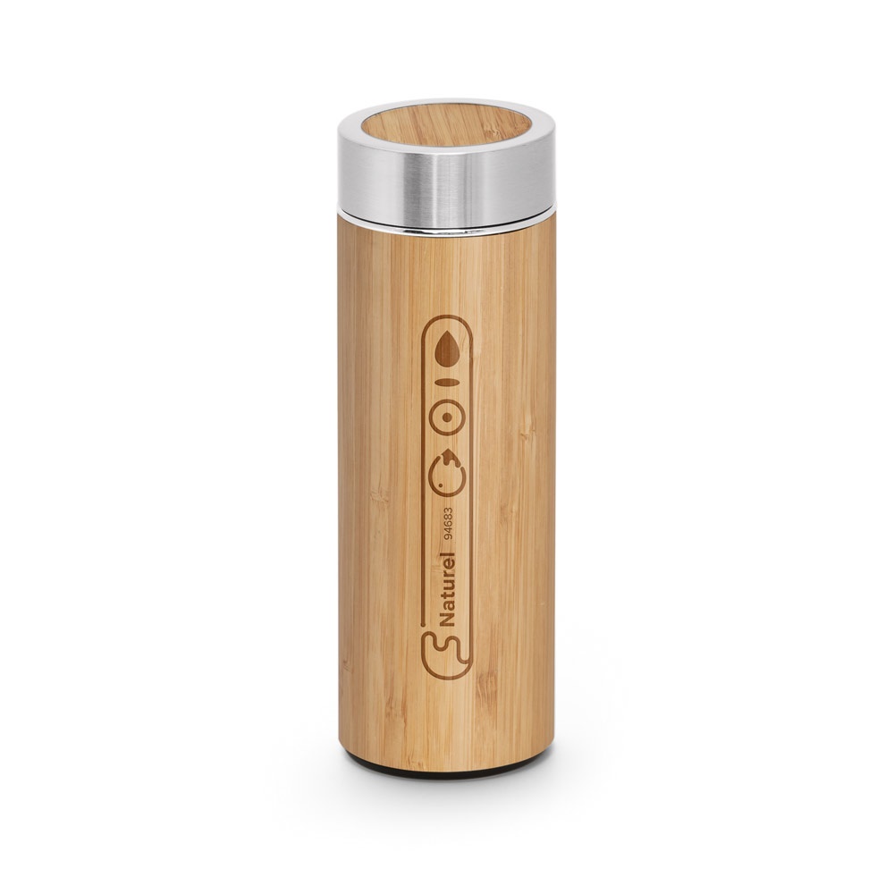 Bouteille thermos en bambou et acier inoxydable (90 % recyclé) 430 mL