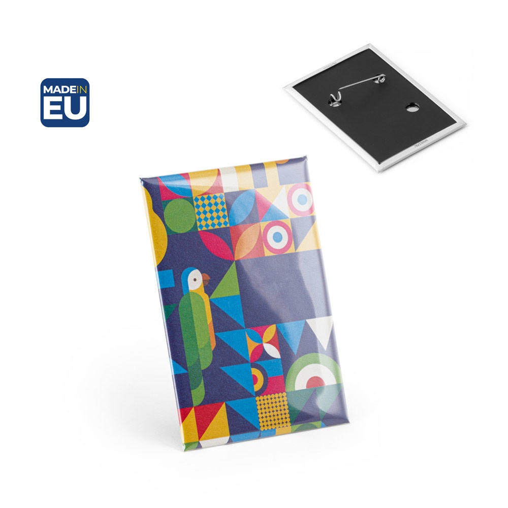 Button PIN 13. Pin's rectangulaire vertical avec épingle