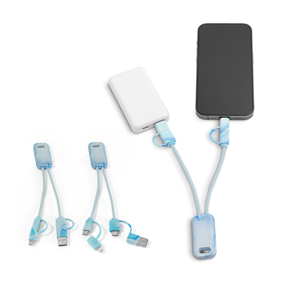 Câble USB 6-en-1 ultra-rapide en PET recyclé (100 % rPET)