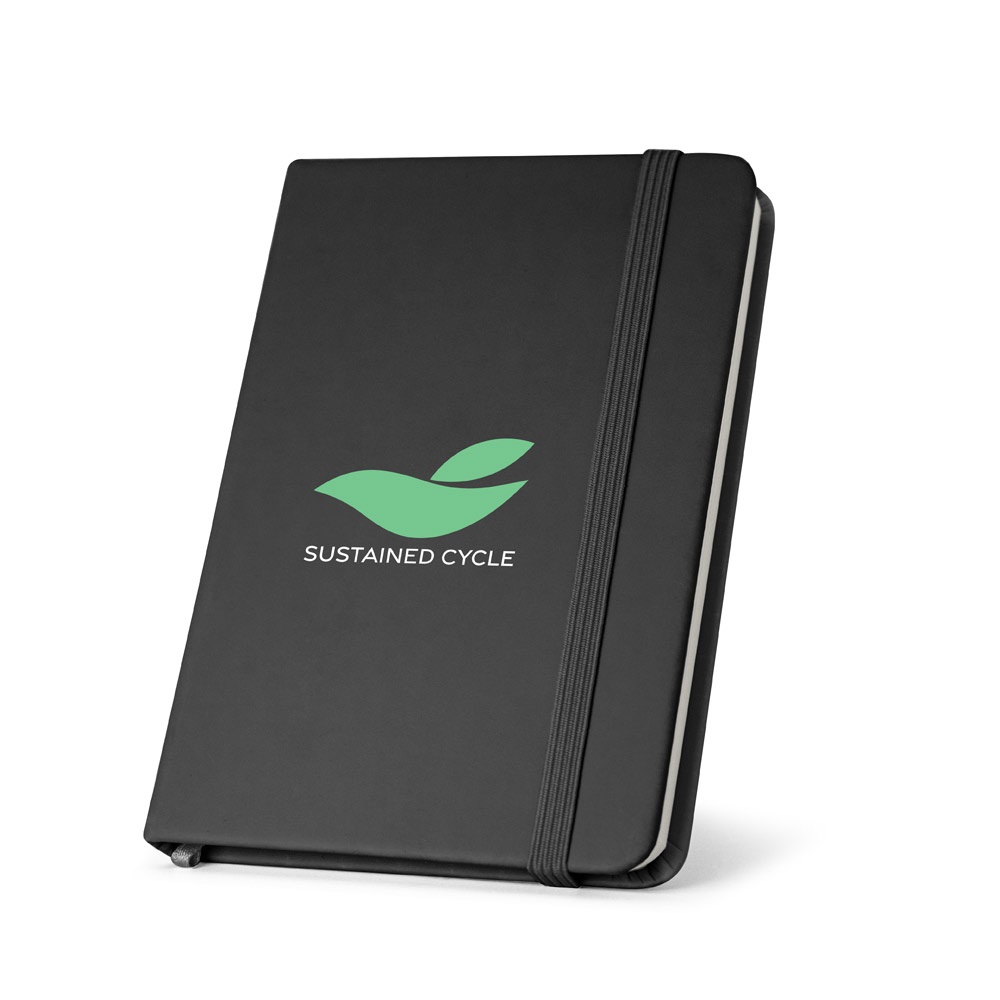 Cahier A5 à couverture rigide en PU (35% recyclé) avec pages lignées en papier 100% recyclé
