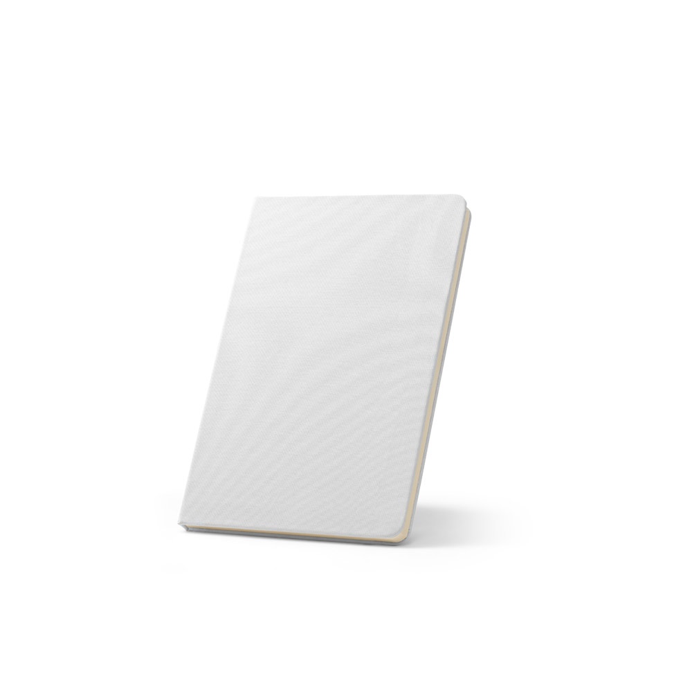 Cahier A5 en polyester recyclé (100% rPET) 300D, idéal pour la personnalisation par sublimation