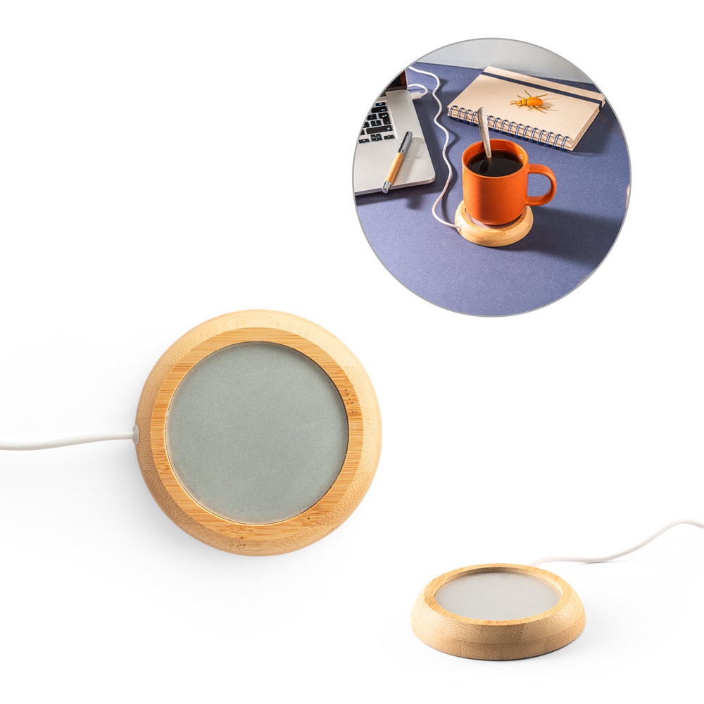 Chauffe-tasse avec corps en bambou