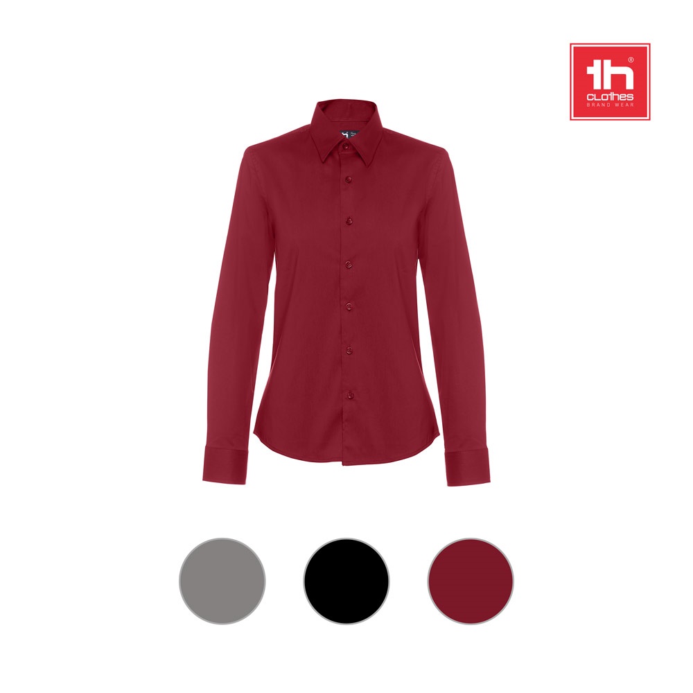 Chemise en popeline à manches longues pour femmes