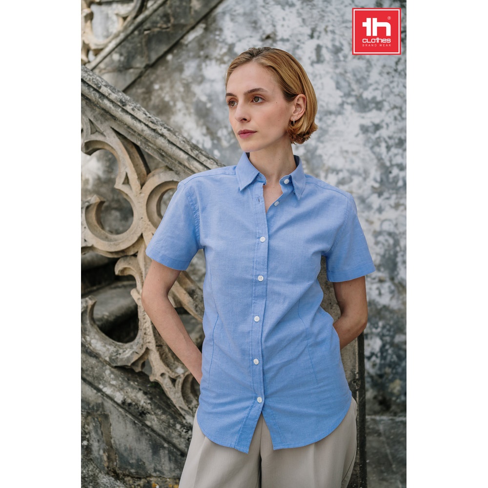 Chemise oxford à manches courtes pour femmes