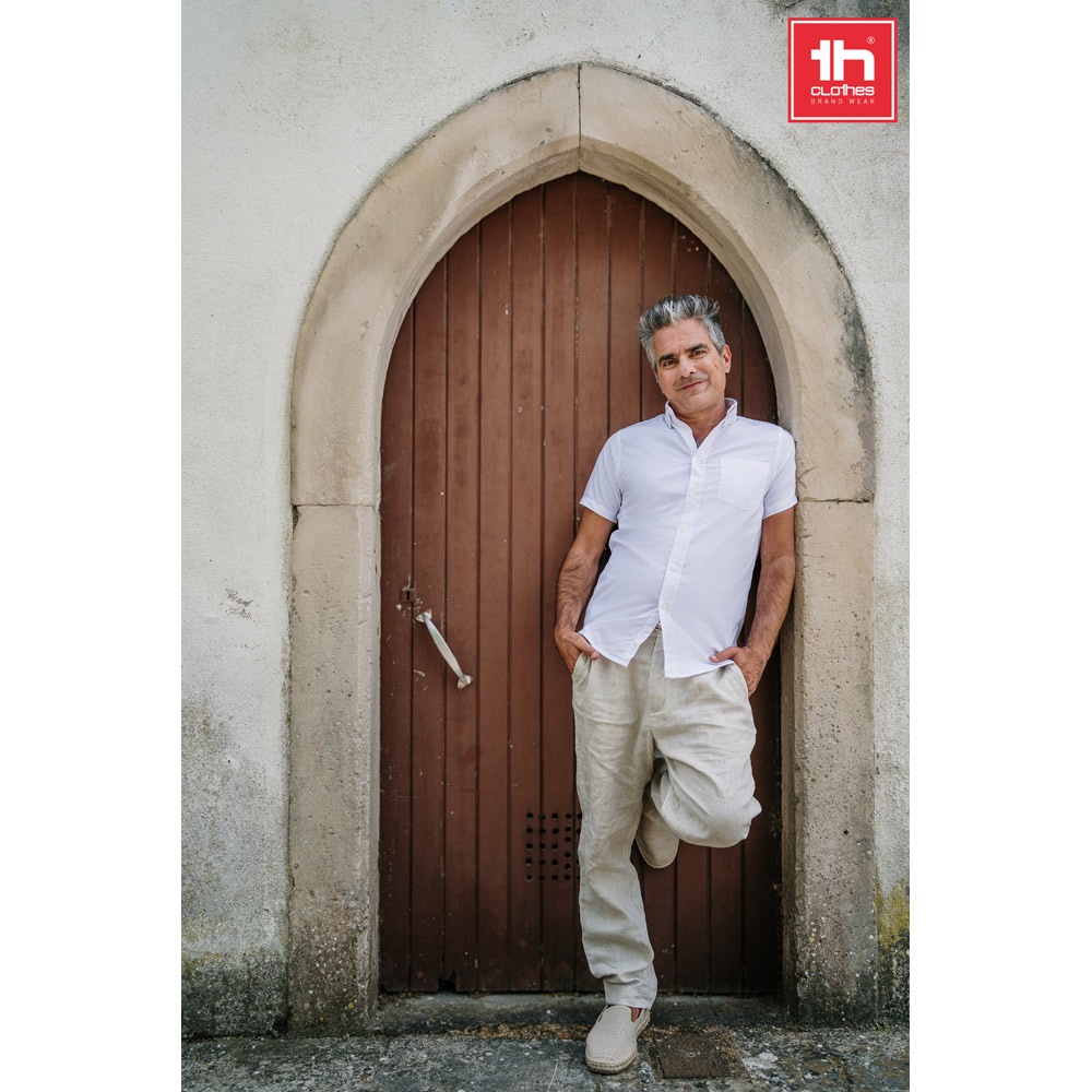 Chemise oxford à manches courtes pour homme. Couleur blanche