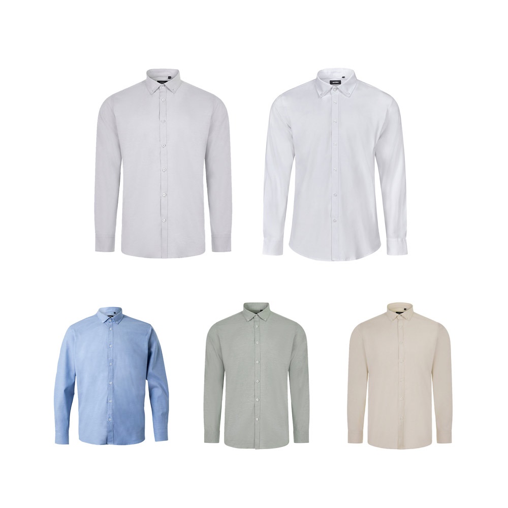 Chemise Oxford pour homme (180 g/m²) en coton (50 %), polyester (45 %) et élasthanne (5 %)