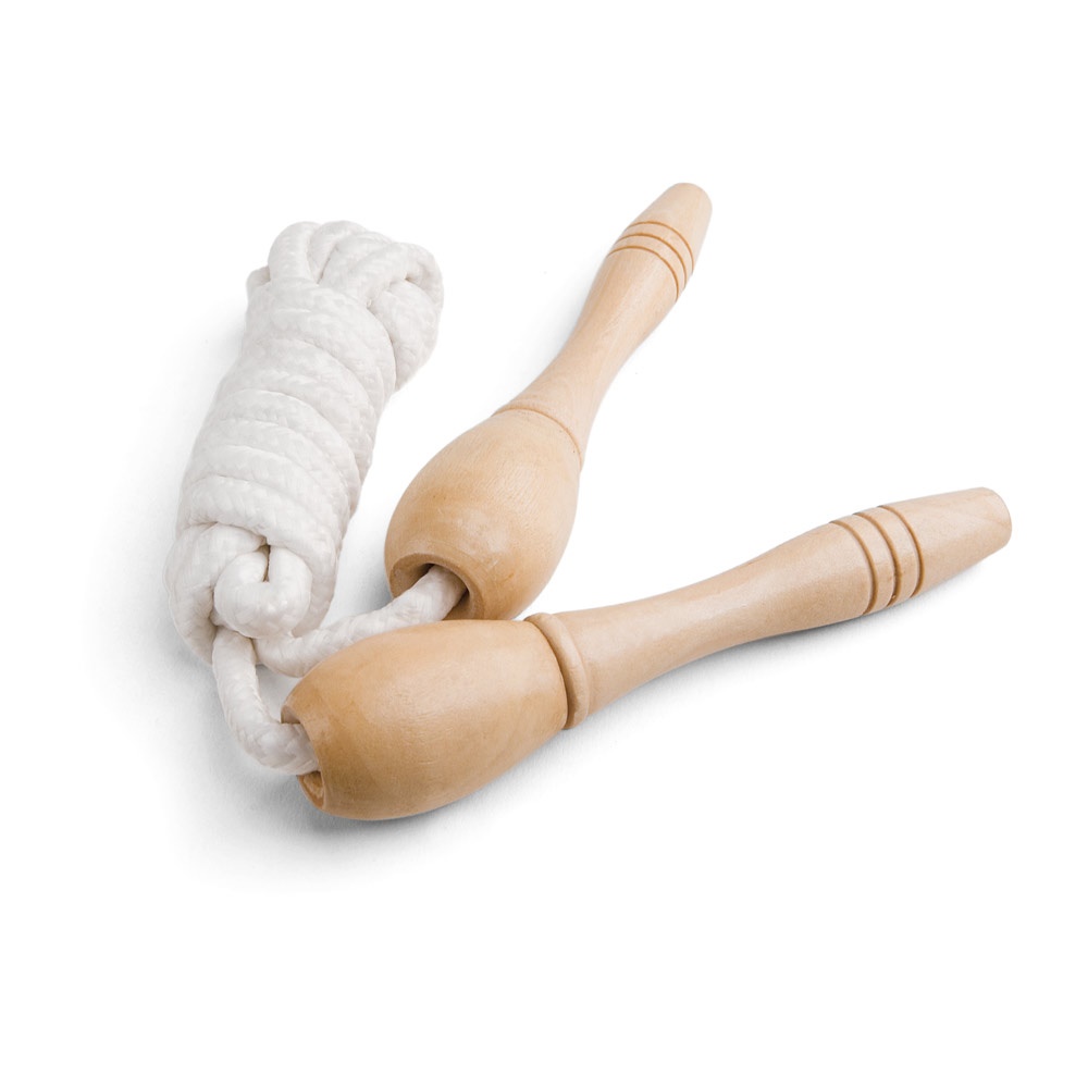 Corde à sauter en bois