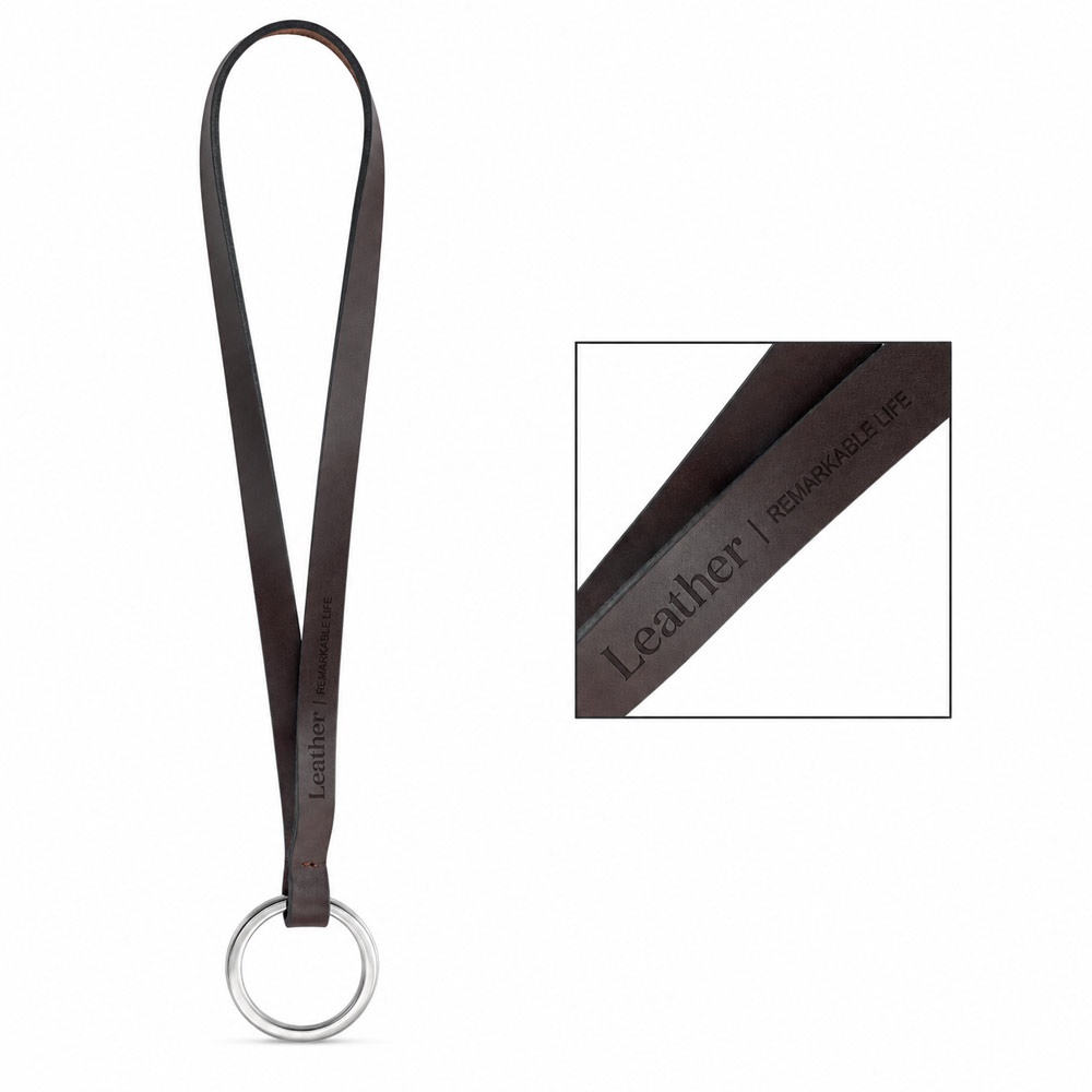Échantillon imprimé de Lanyard LEATHER Short Slim (10 mm)