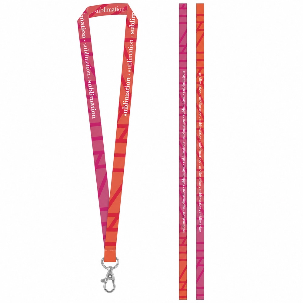 Échantillon imprimé de SET Lanyard SUBLIMATION Long II (20 mm) avec mousqueton à porte de 20 mm