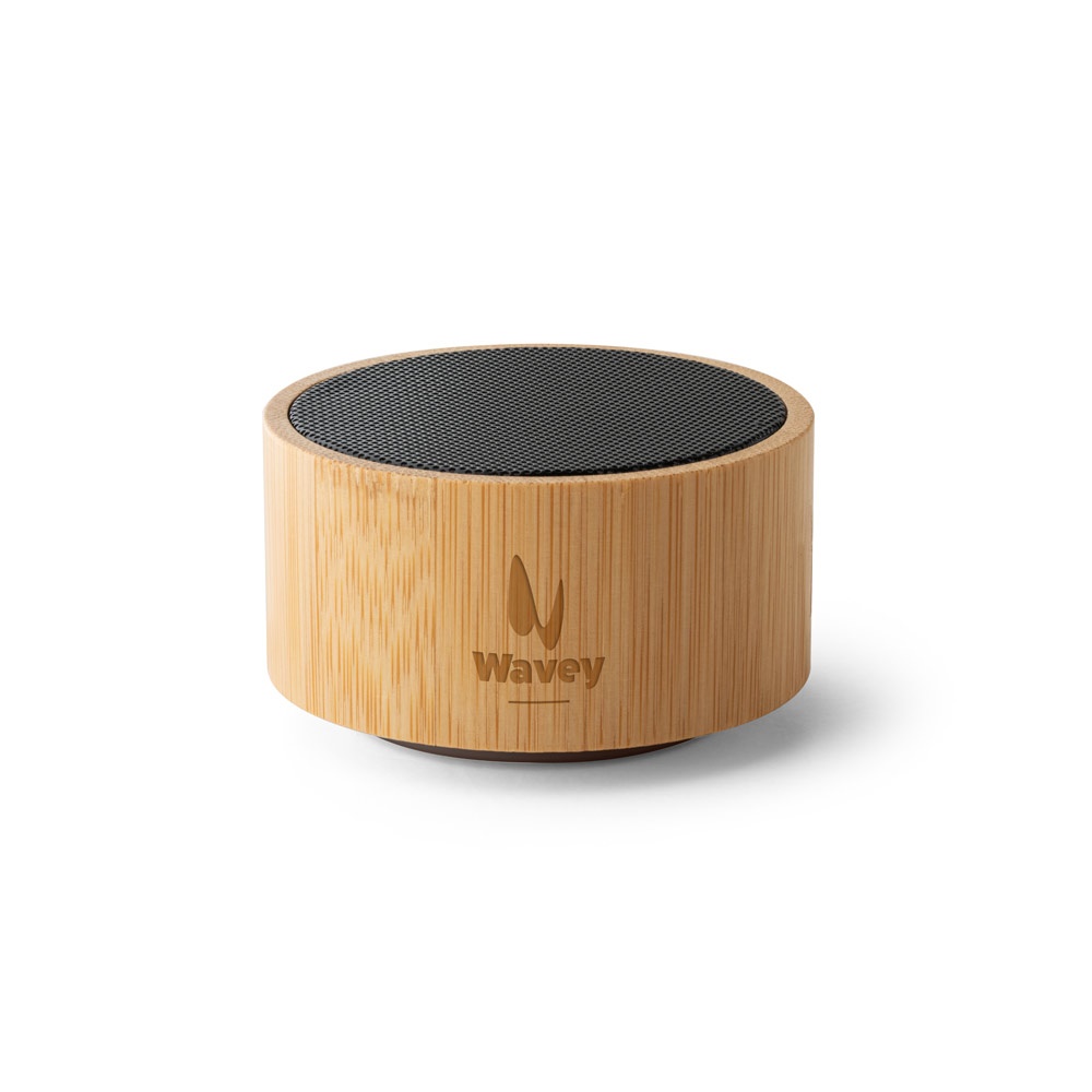 Enceinte portable 3W avec autonomie de 4h en bambou et ABS recyclé (100 % rABS)
