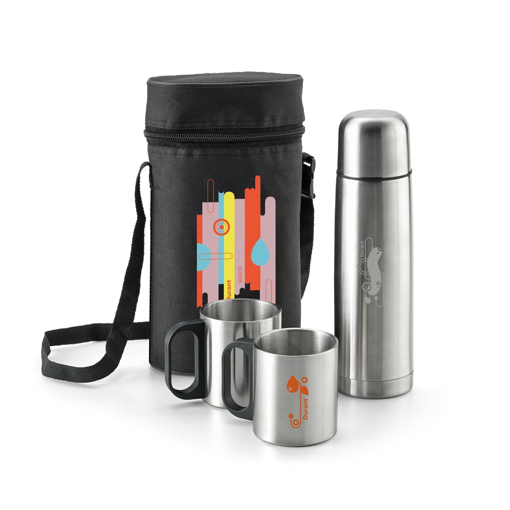 Ensemble thermos et mug en acier inoxydable