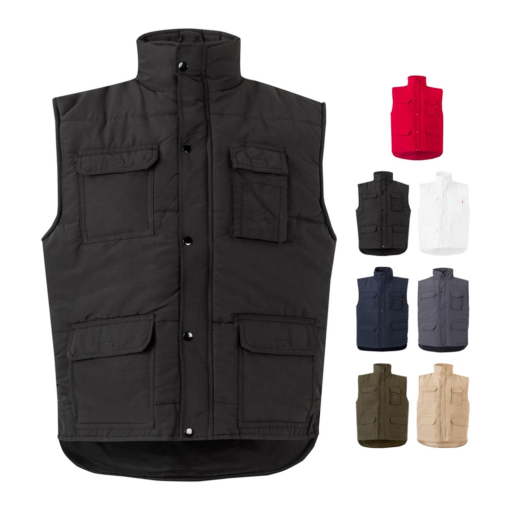 Gilet rembourré multipoches (220g/m²), en polyester (100%)