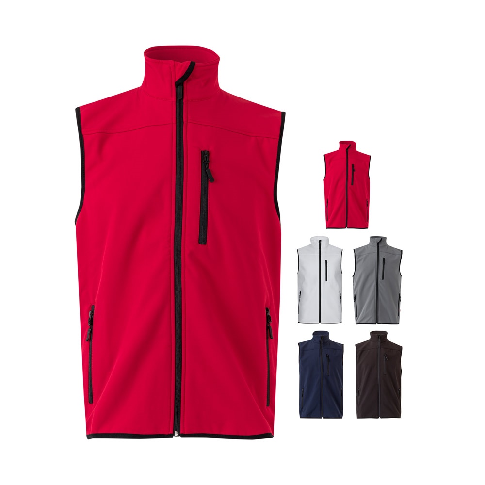 Gilet soft shell (280g/m²), avec doublure polaire, en polyester (94%) et élasthanne (6%)