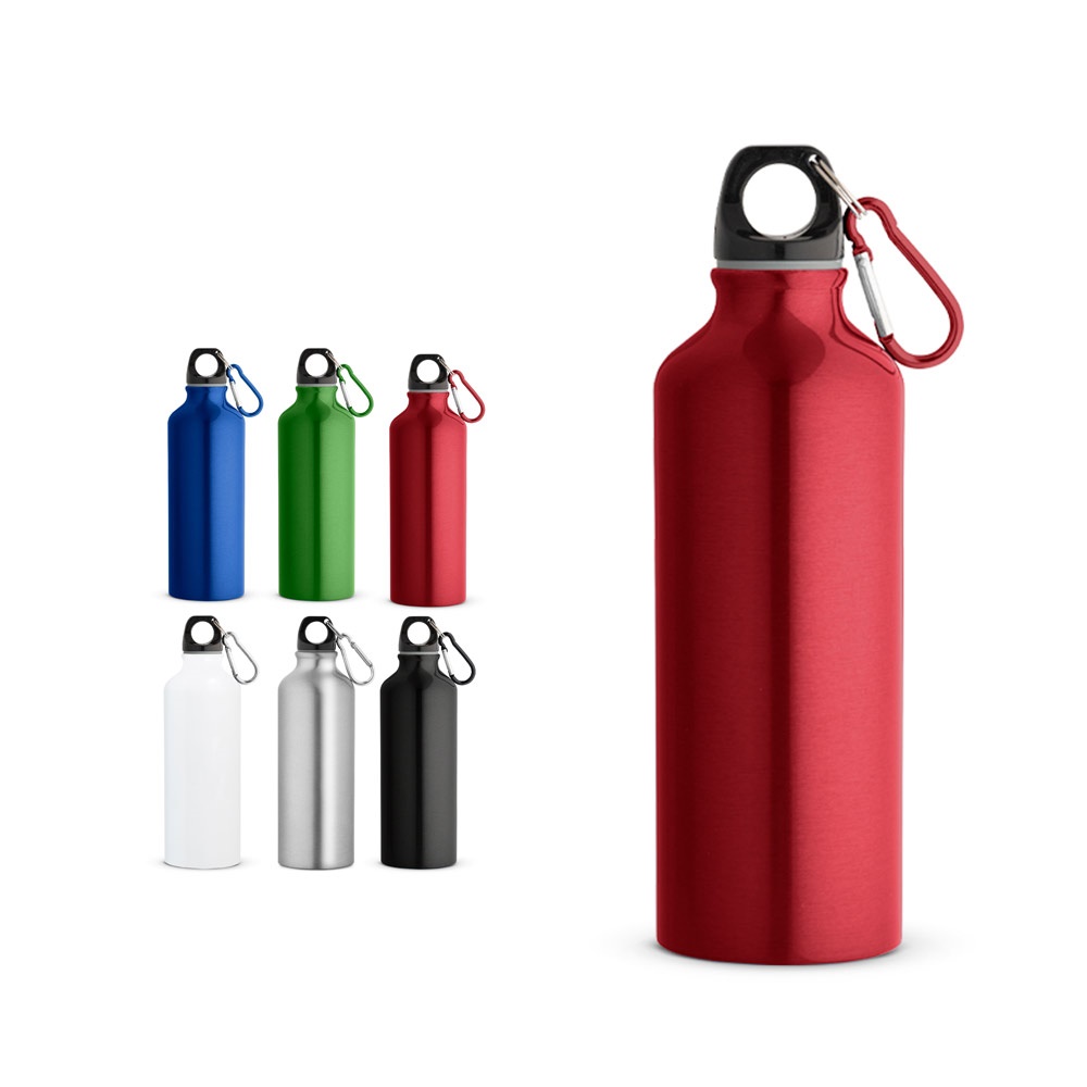 Gourde en aluminium recyclé (100% rAL) avec mousqueton 530 ml
