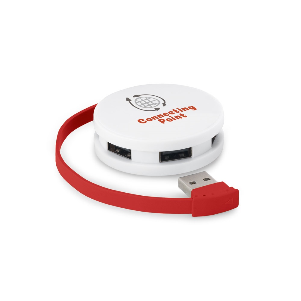 HUB avec câble et 4 ports USB-A en ABS