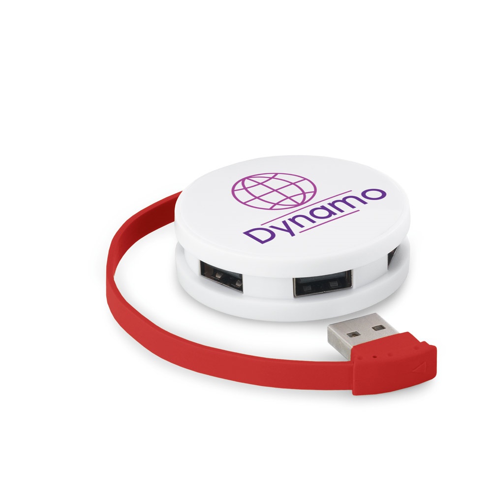 HUB avec câble et 4 ports USB-A en ABS