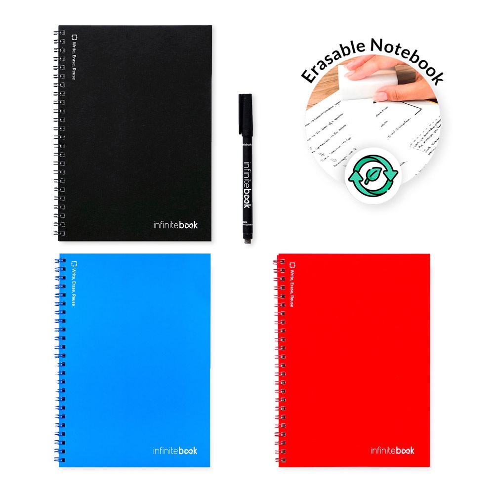 Infinitebook avec couverture souple et 15 pages unies pour tableau blanc