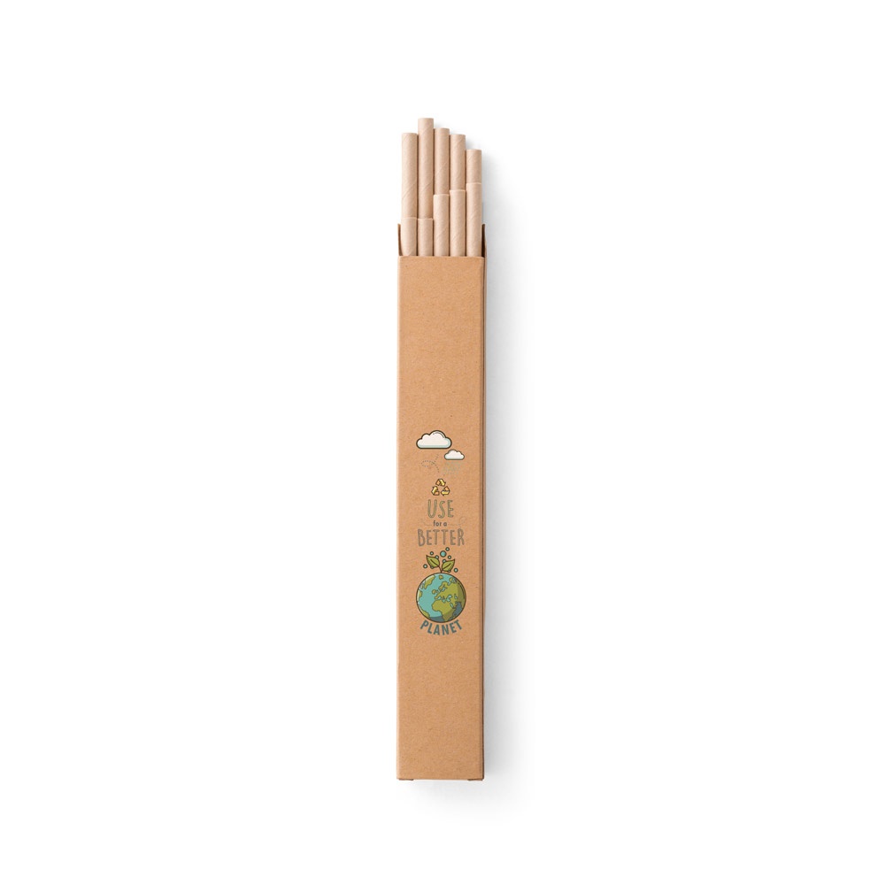 Lot de 10 pailles en papier kraft