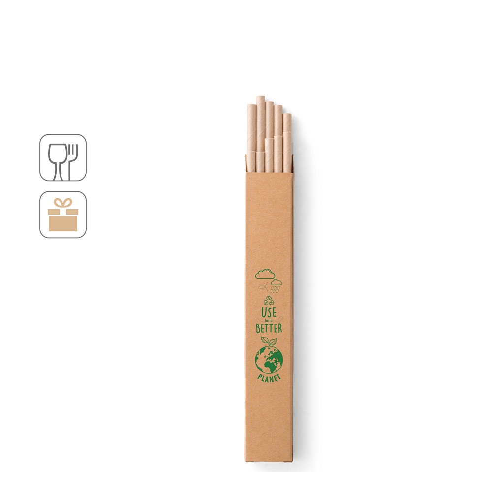 Lot de 10 pailles en papier kraft