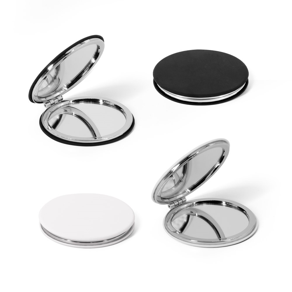 Miroir rond double face avec extérieur en PU mat