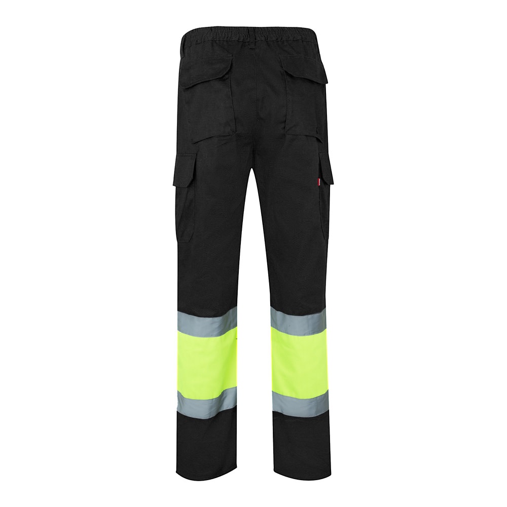 Pantalon bicolore en sergé (210g/m²), doublé, multi-poches, en coton (20%) et polyester (80%)