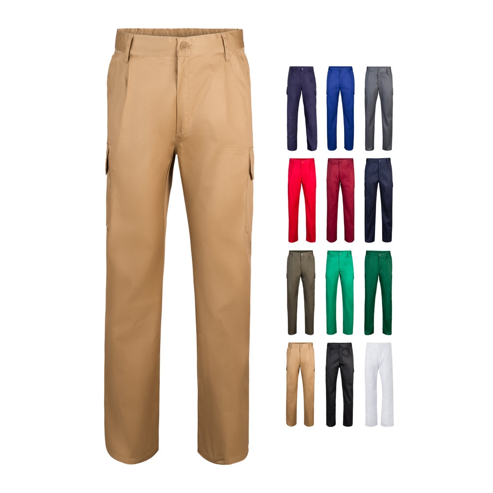 Pantalon sergé, multipoches (200g/m²), en coton (35%) et polyester (65%)