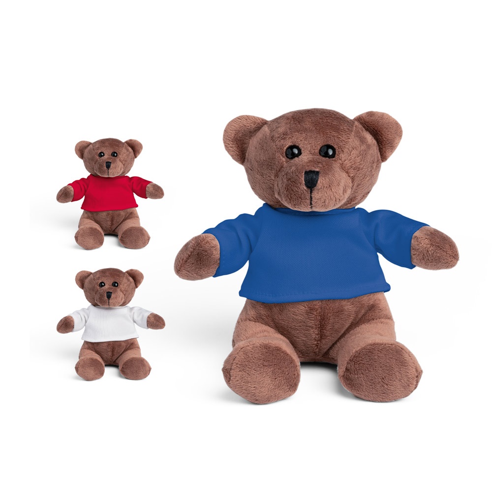 Peluche en polyester, en forme d’ours, avec t-shirt