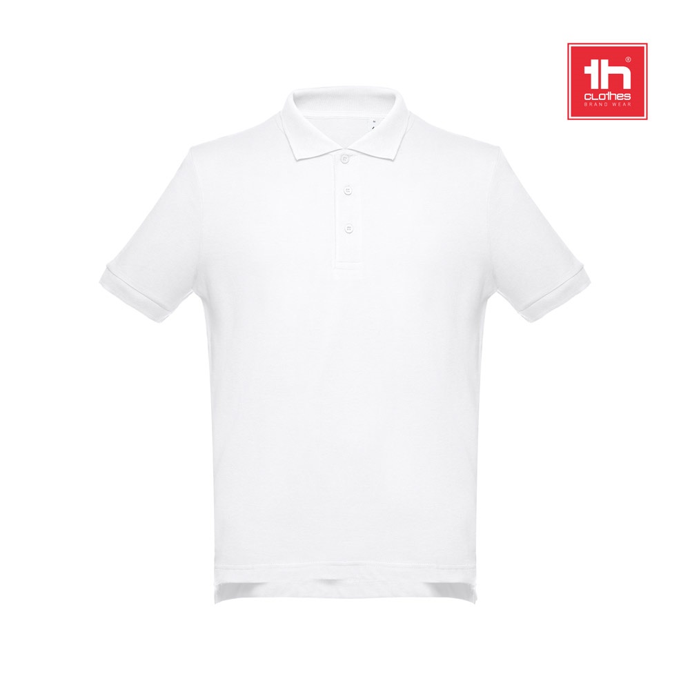 Polo à manches courtes en coton pour hommes. Couleur blanche