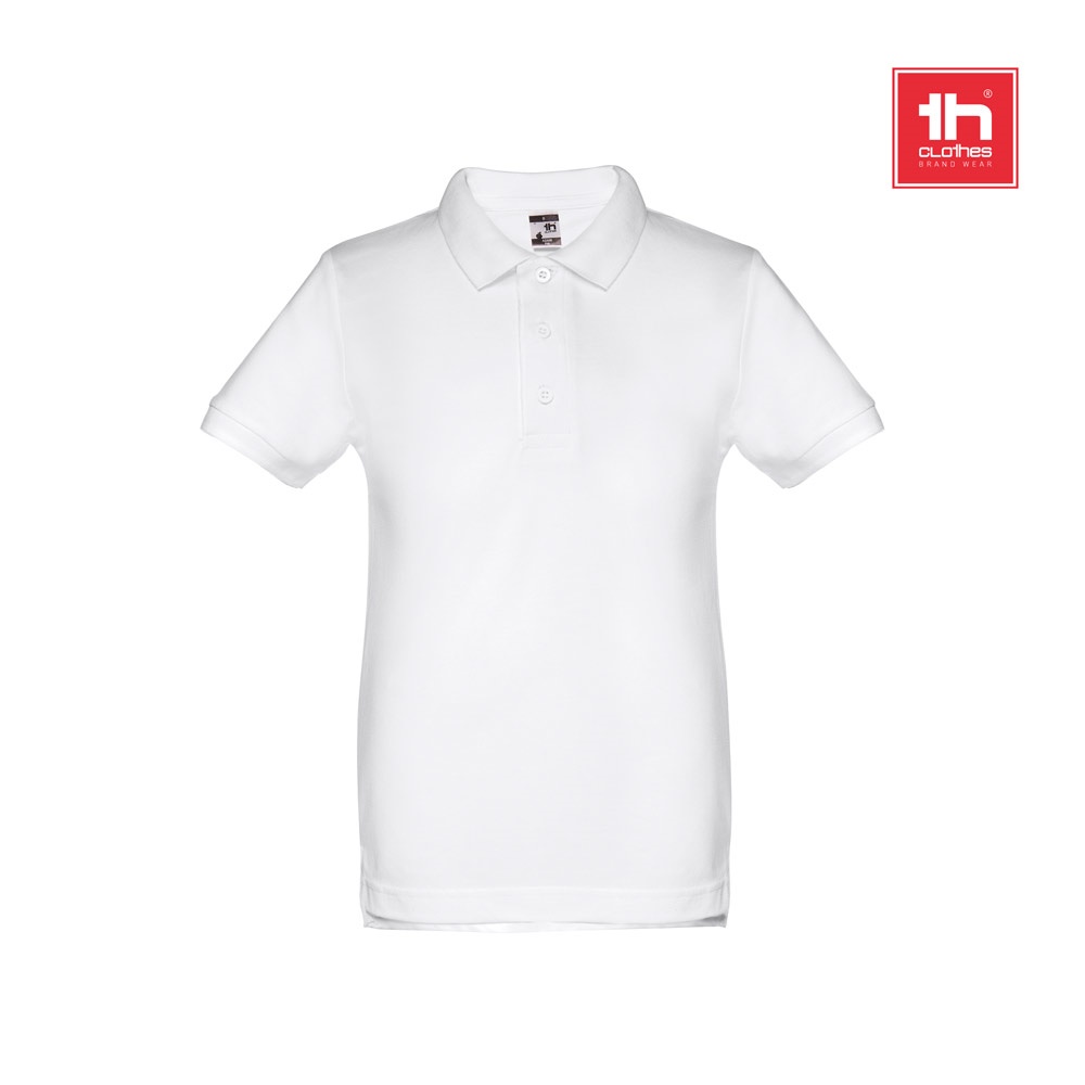 Polo à manches courtes pour enfants (unisexe). Couleur blanche