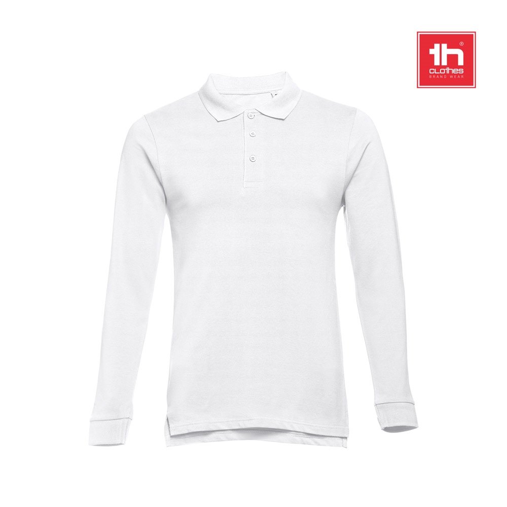 Polo en coton à manches longues pour hommes