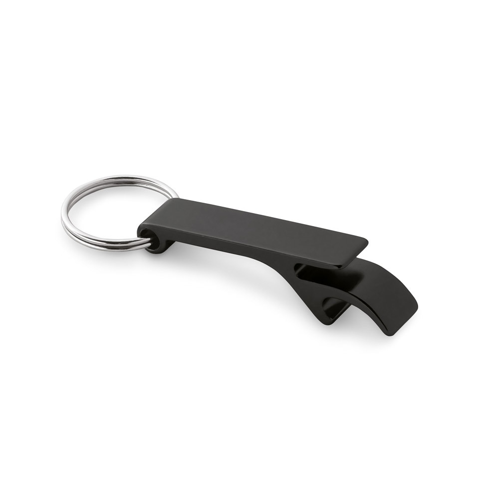 Porte-clés avec décapsuleur en aluminium recyclé (100% rAL)