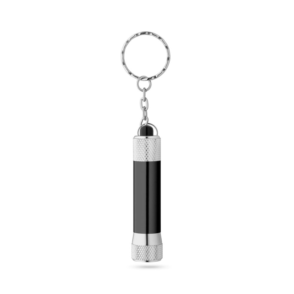 Porte-clés en aluminium (92 % recyclé) avec lampe de poche LED à 3 lumières