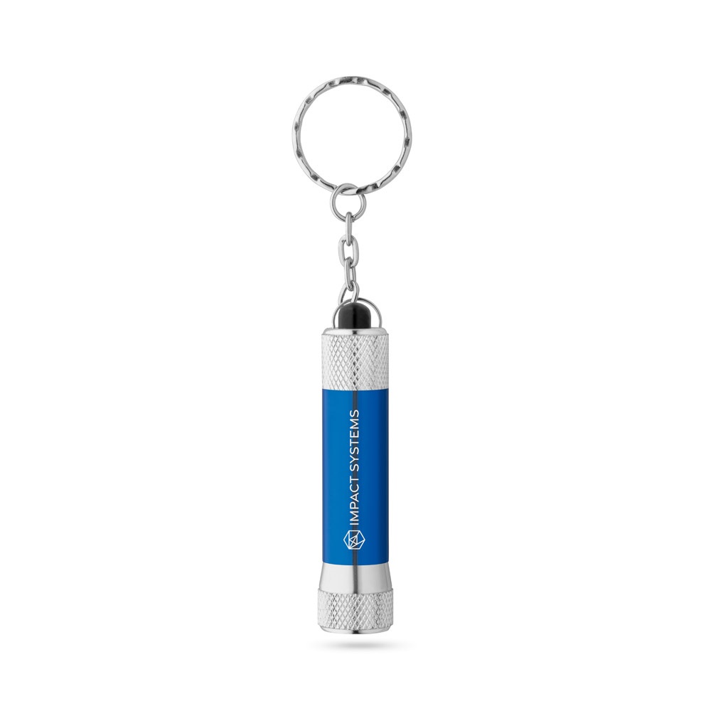 Porte-clés en aluminium (92 % recyclé) avec lampe de poche LED à 3 lumières