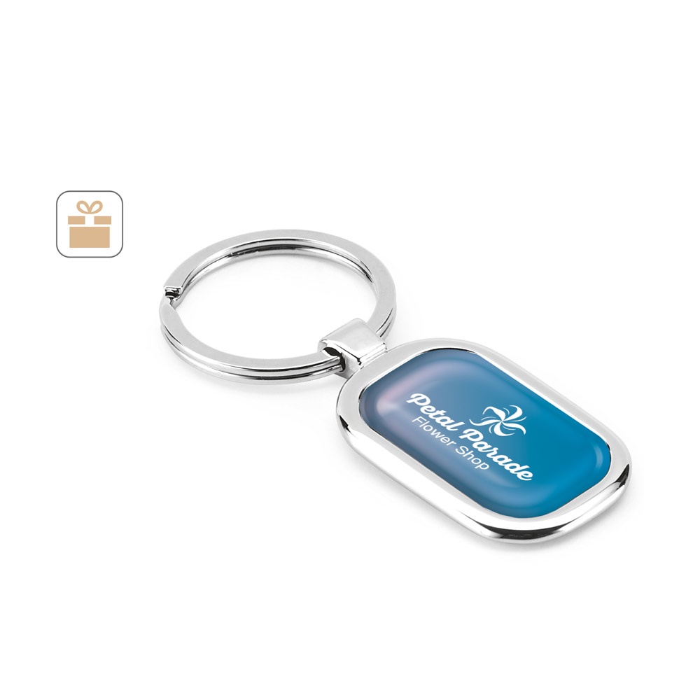 Porte-clés en métal personnalisable en doming