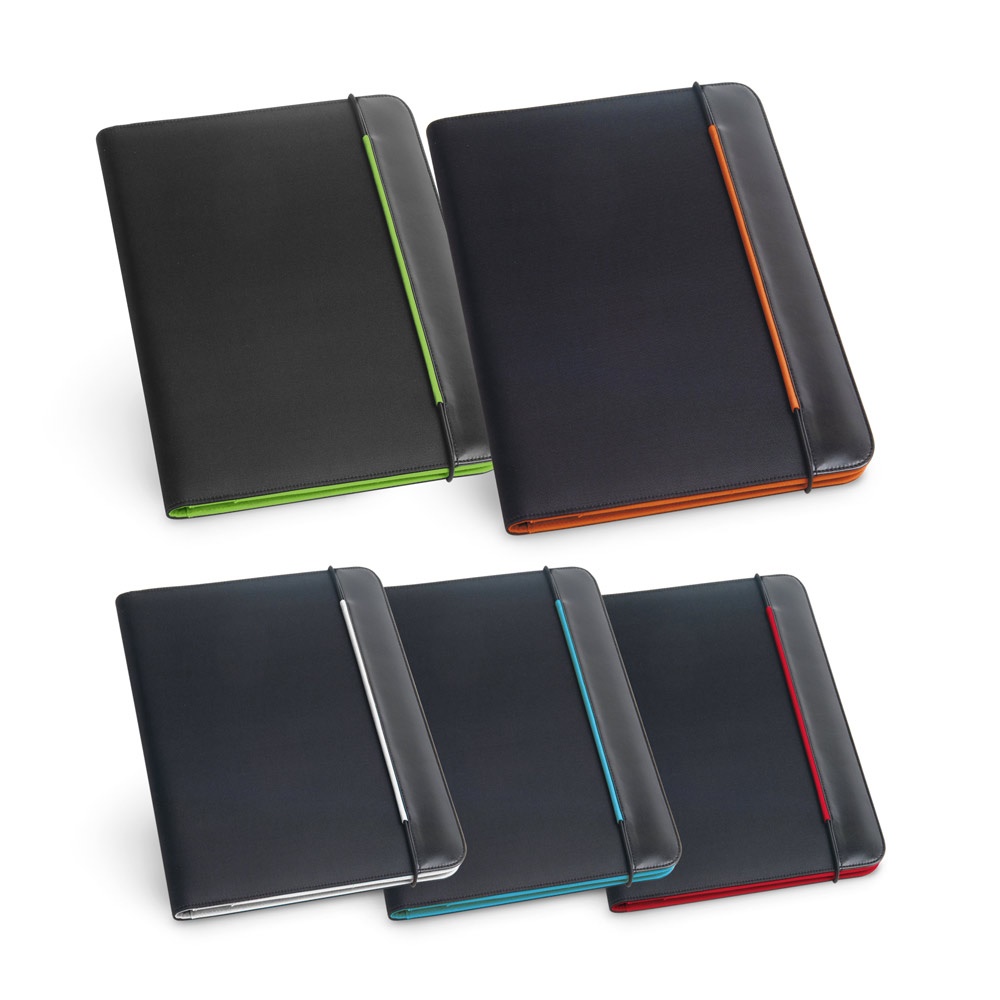 Porte-documents A4 en PU et microfibre avec bloc de pages lignées