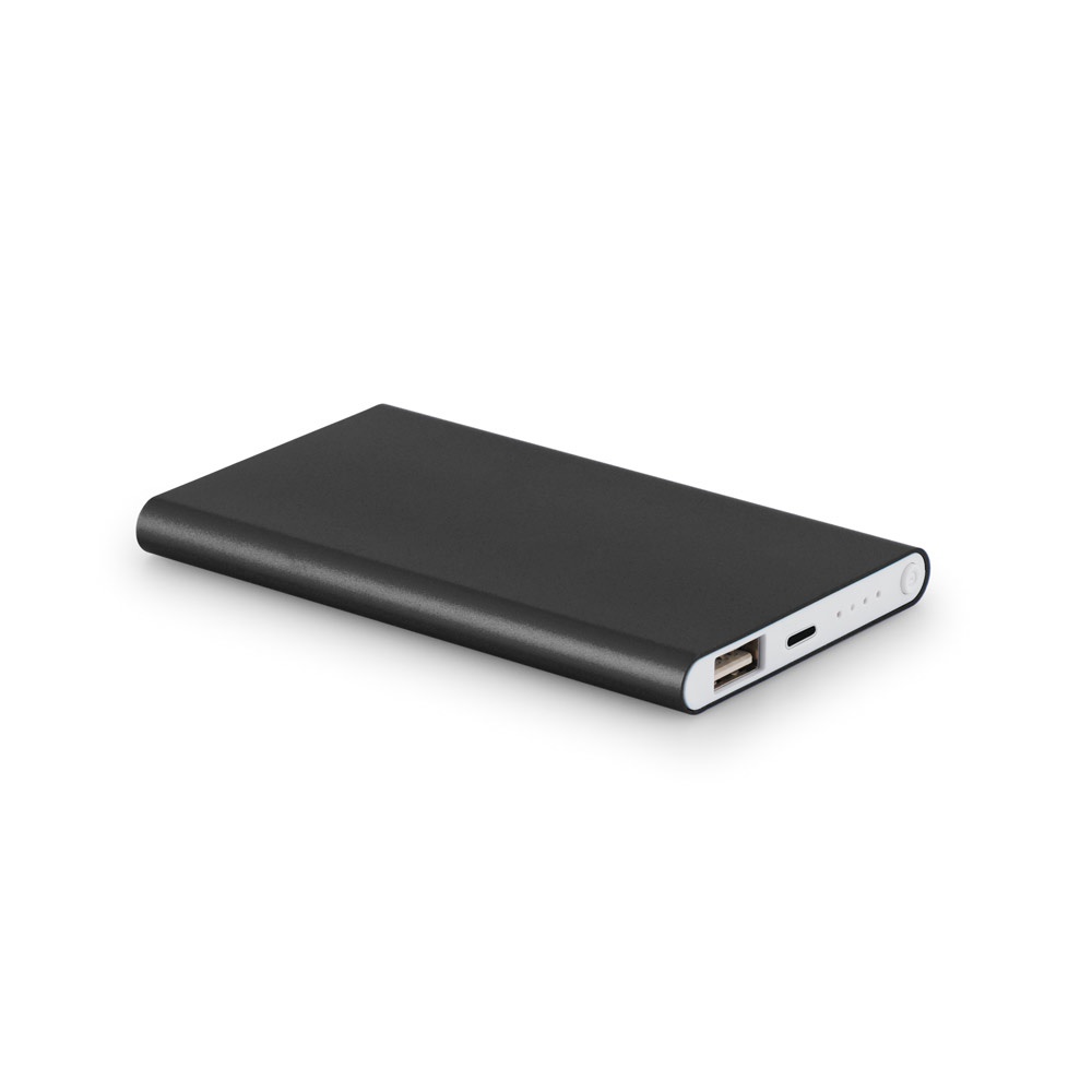 Power bank Slim de 4 000 mAh en ABS recyclé (70 % rABS) et aluminium recyclé (30 % rAL)