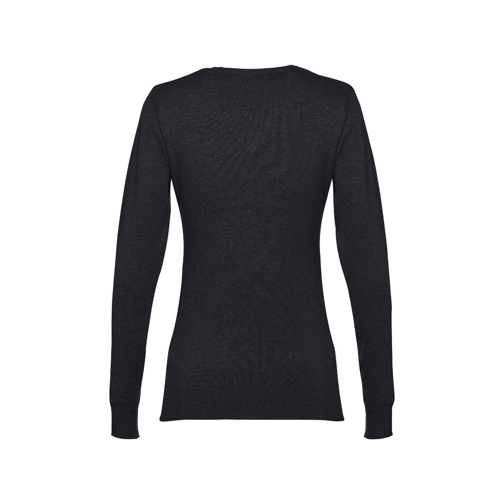 Pull à col V pour femmes en coton et polyamide