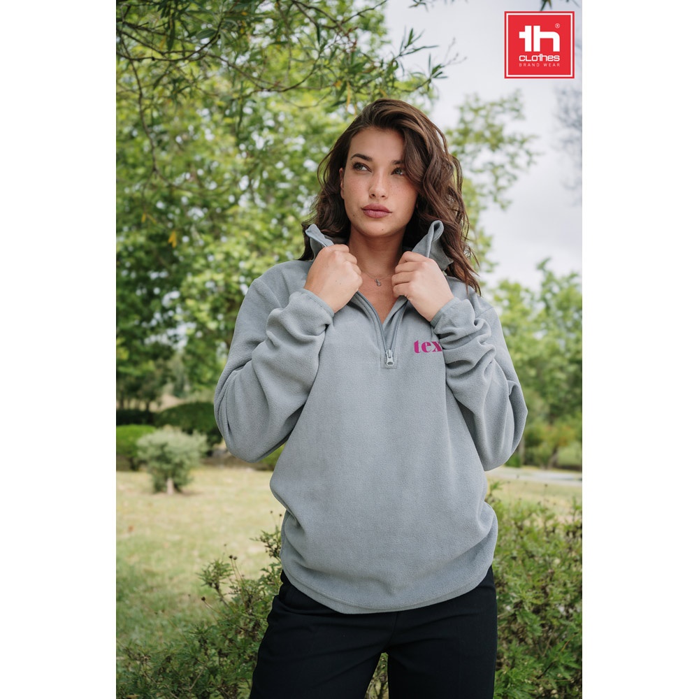 Pull polaire col zippé unisexe